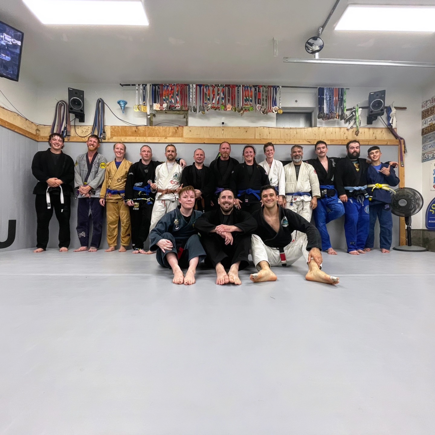 Coach Scott and the Willow Point BJJ group together after training